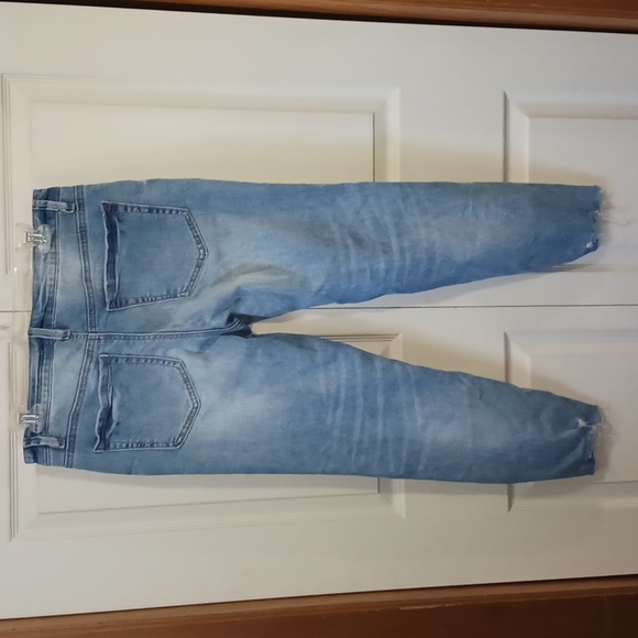 kiss & cry distressed ankle embellished denim jeans - size 11 - medium wash - Picture 6 of 9